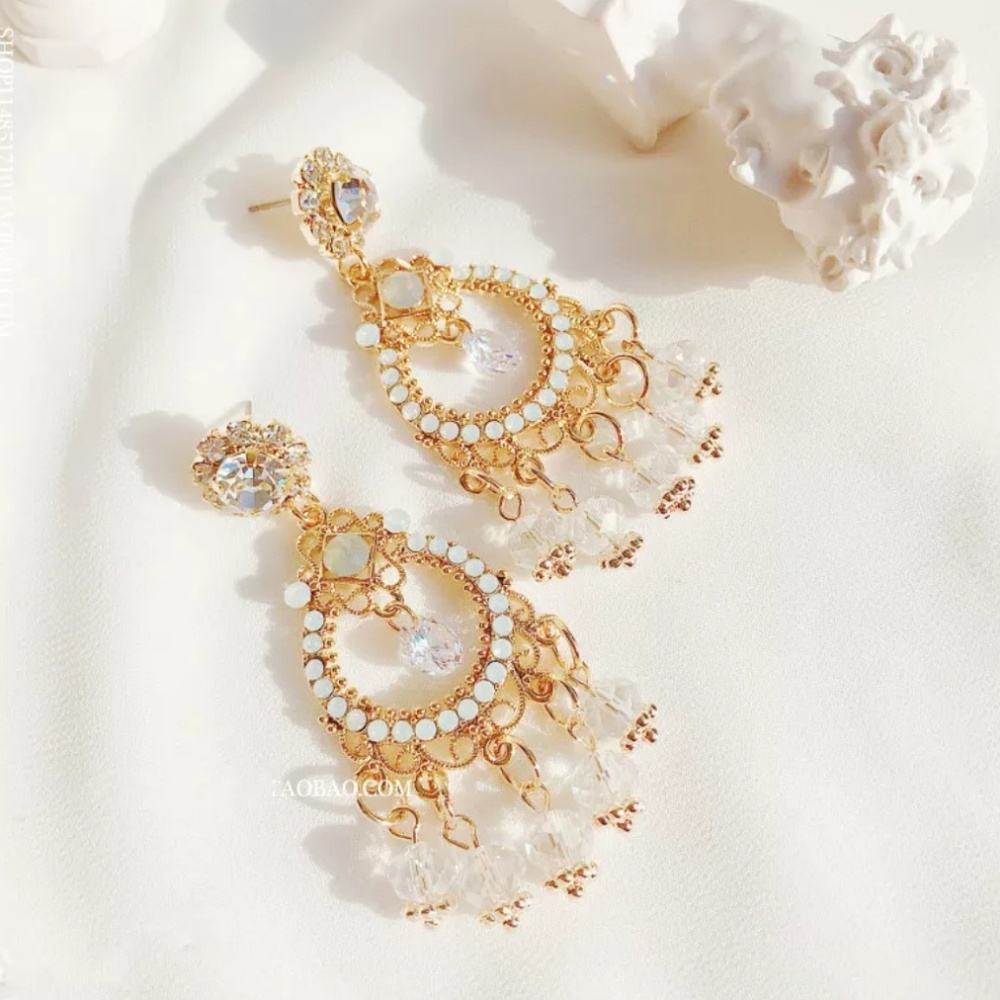 💎Luxury crystal dangle earrings - Picture 2 of 5